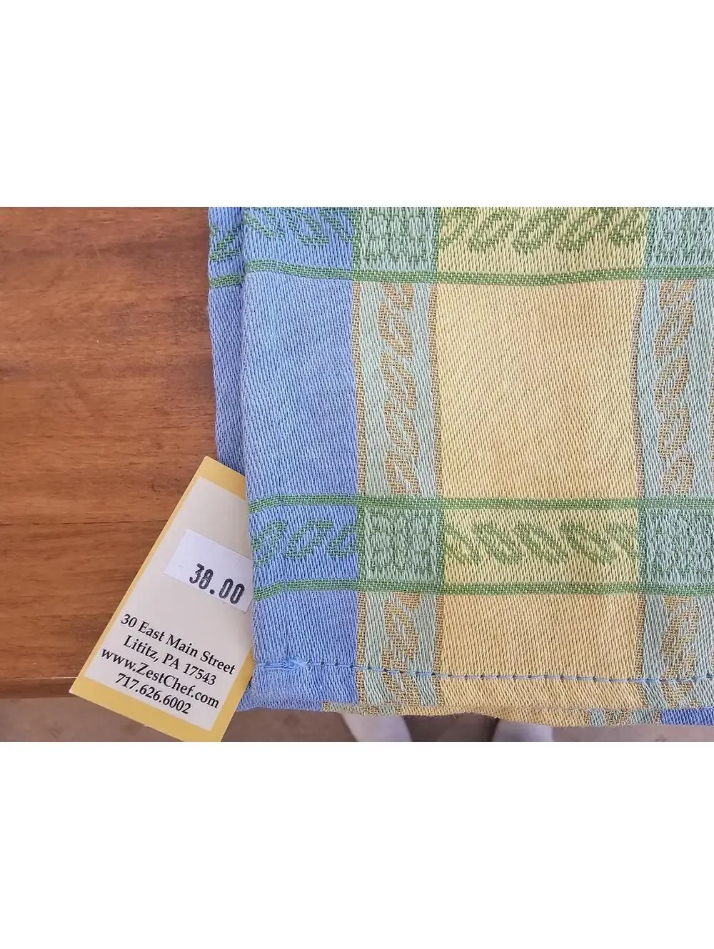 NWT Zest! Table Runner Blue & Yellow 60
